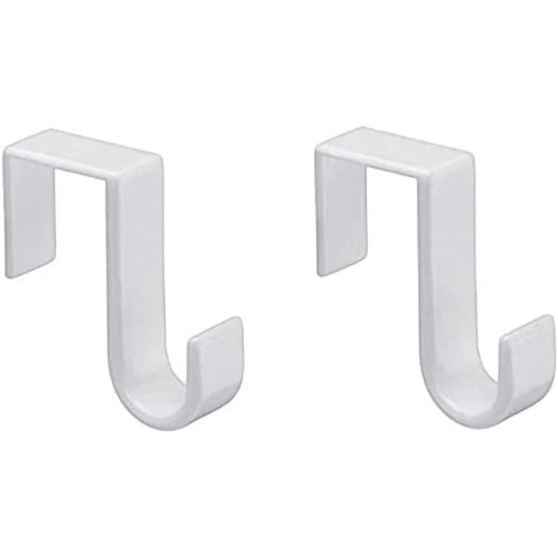 1st Choice Over The Door Hooks Hangers, Laundry Hanger White Plastic 2 Pack Coats Towels Clothes,White - Image 1
